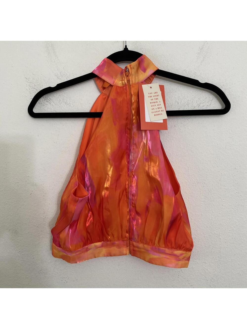 YAURA NEW YAURA Faari Crop Top Orange Top size US Medium $150msrp - Picture 11 of 12